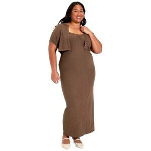 Wild Fable Ribbed Bodycon Maxi Dress and Cardigan Set Size XXL